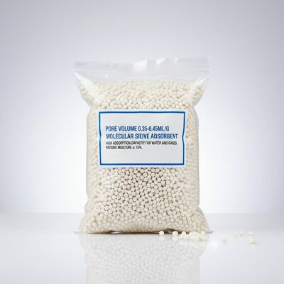 สารดูดซับซีฟโมเลกุลที่มีปริมาตรรูพรุน 0.35-0.45 มล./กรัม และการดูดซับน้ำ ≥21.0% สำหรับความเสถียรทางความร้อนสูงถึง 400°C